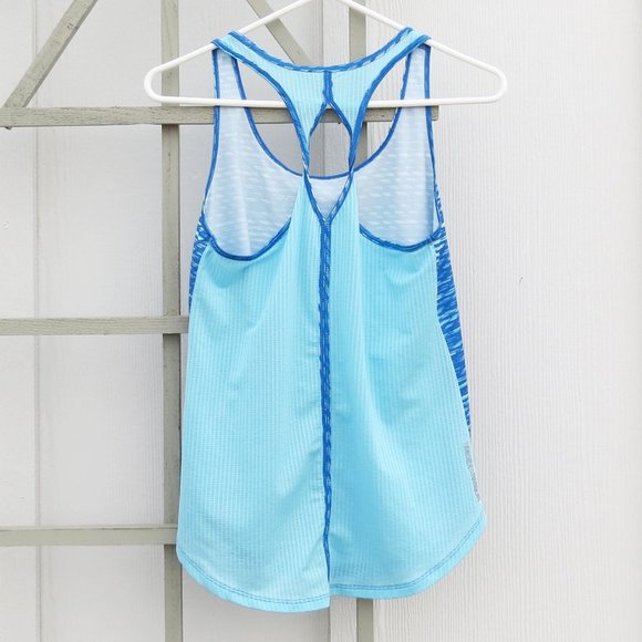 Blue & White Under Armour Mesh Back Athletic Tank - Picture 2 of 6